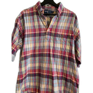 Ralph Lauren L Purcell Men's Colorful Plaid Shirt Short Sleeve 100% Cotton UB-24